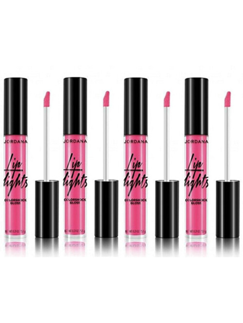 4-Pack New JORDANA Lip Lights Colorshock Gloss in 01 Pink Dazzle (Sealed)